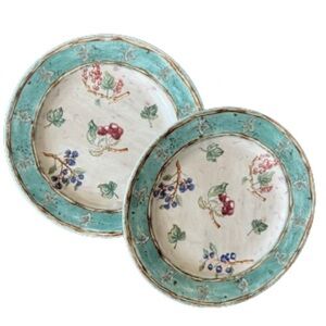 Coventry Geniune Stoneware Wildwood Harvest Fruit Print Home Decor Salad Plates